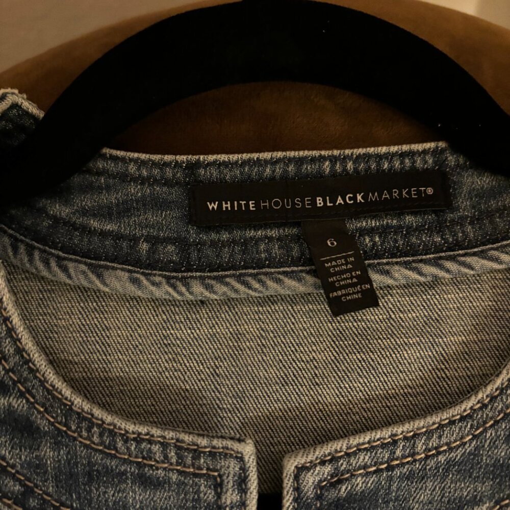 White House Black Market Limited Edition Embellished Denim Jacket Size 6 - NWOT - Picture 5 of 8
